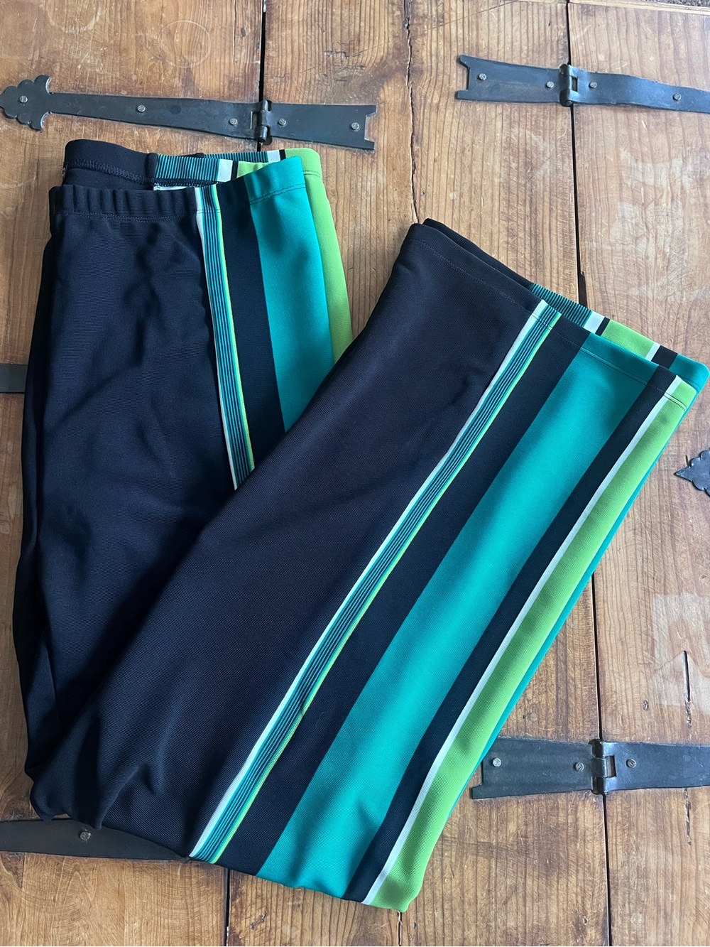 Marc Bouwer Black Joggers with Teal & Lime Side Stripes